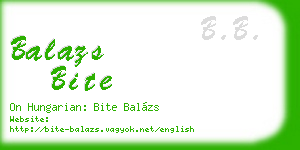 balazs bite business card